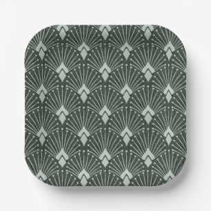 Stilvolle geometrische Muster, Art Deko. Pappteller