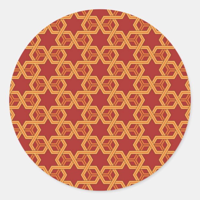Stilvolle geometrische Verzierung Runder Aufkleber (Vorderseite)