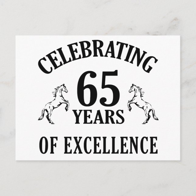 Stilvolle Geschenkideen zum 65. Geburtstag Postkarte (Vorderseite)
