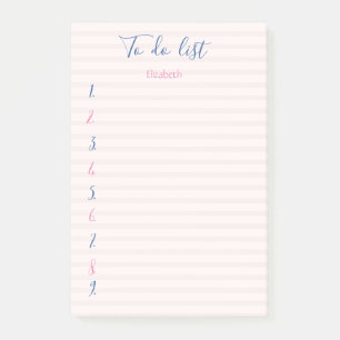 Stilvolle gestreifte To-Do-Liste Post-it Klebezettel
