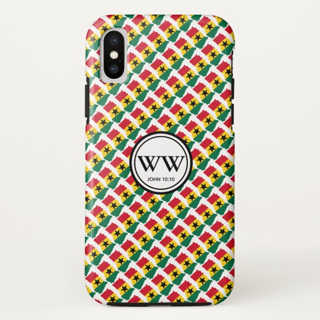 Stilvolle GHANA Monogram Abundant Life John 10:10 Case-Mate iPhone Hülle (Rückseite)