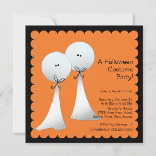 Stilvolle Ghost-Halloween-Party-Einladung Einladung