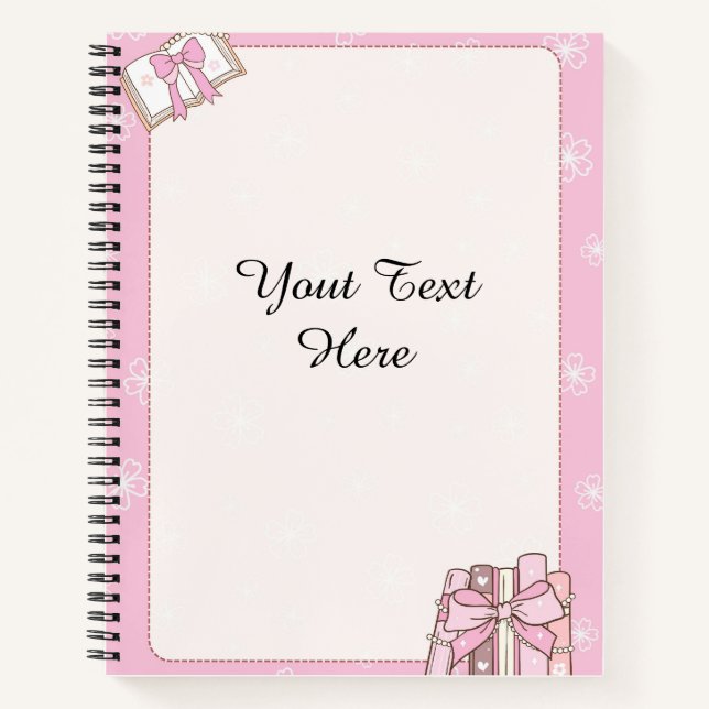 Stilvolle Girly Pink Note Book Document Notizbuch (Vorderseite)