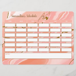 Stilvolle Girly Weekly Schedule School Zeitplan