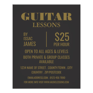 Stilvolle Gitarrenunterricht Werbung Flyer