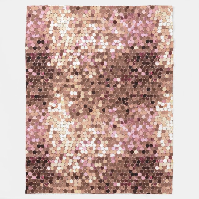 Stilvolle Glam Rose Gold Blush Pink Confetti Fleecedecke (Vorderseite)