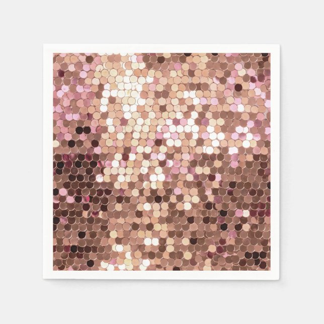 Stilvolle Glam Rose Gold Blush Pink Confetti Serviette (Vorderseite)