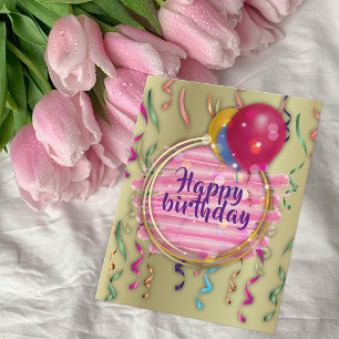 Stilvolle Glamour-Ballons Girlanden Alles Gute zum Postkarte