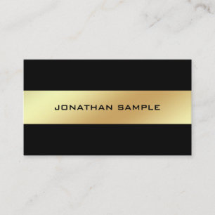 Stilvolle Glamour Black and Gold Schlicht Chic Gol Visitenkarte