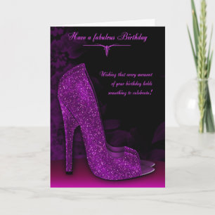 Stilvolle Glamour Shoe Birthday Grußkarte Karte