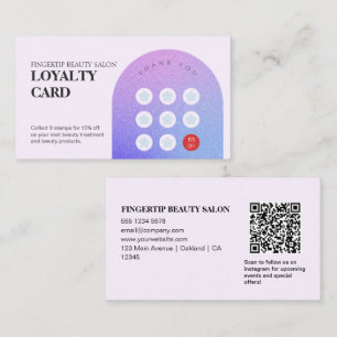Stilvolle Glitzer Beauty Nail Salon Loyalty Card Visitenkarte