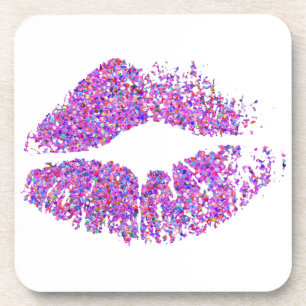 Stilvolle Glitzer Lips #11 Untersetzer