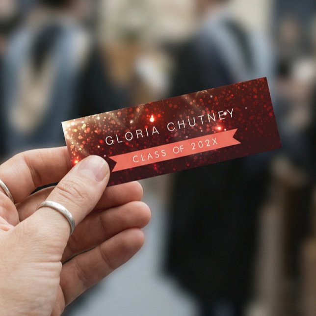 Stilvolle Glitzern Abschluss Name Card Telefonnummerkarte (Von Creator hochgeladen)