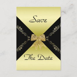 Stilvolle Gold & Black Decorative Bow Save the Dat Save The Date