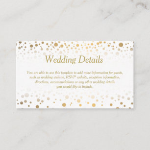 Stilvolle Gold Confetti Dots - Details zur Hochzei Begleitkarte