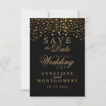 Stilvolle Gold Confetti Dots | Schwarz