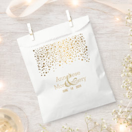 Stilvolle Gold Confetti Punkte auf Weiß Geschenktütchen