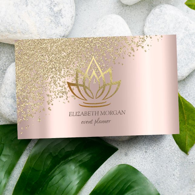 Stilvolle Gold Diamonds Lotus Rose Gold Visitenkarte (Von Creator hochgeladen)