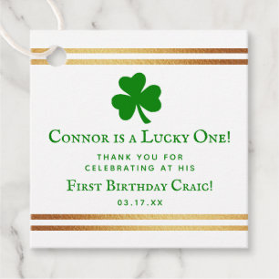 Stilvolle Gold Foil St. Patrick's Day 1. Geburtsta Geschenkanhänger