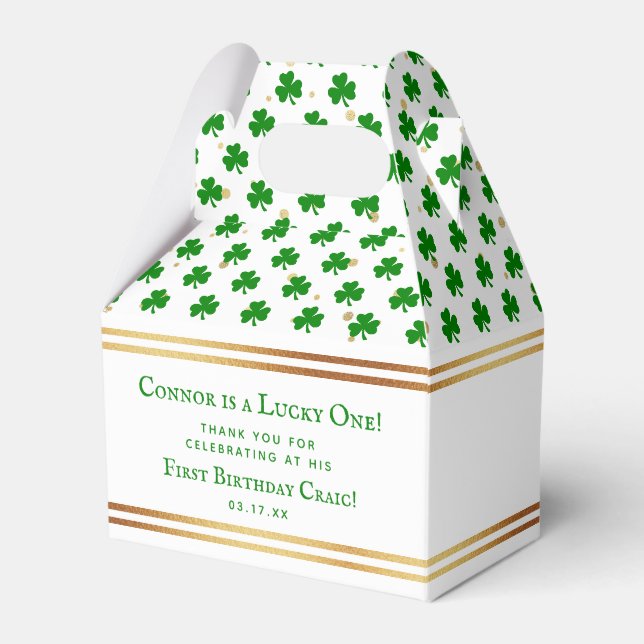 Stilvolle Gold Foil St. Patrick's Day 1. Geburtsta Geschenkschachtel (Vorderseite)