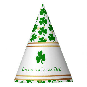Stilvolle Gold Foil St. Patrick's Day 1. Geburtsta Partyhütchen