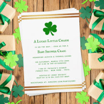 Stilvolle Gold Foil St. Patrick's Day Baby Shower