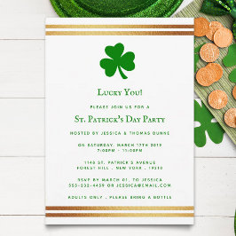 Stilvolle Gold Foil St. Patrick's Day Einladung