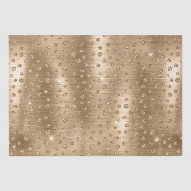 Stilvolle Gold Glitzer Wild Cheetah Spots Muster Seidenpapier (Vorderseite)