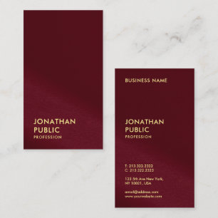 Stilvolle Gold Look Text Burgundy Red Luxury Visitenkarte