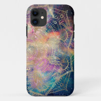 Stilvolle Gold Mandala Farbennebel