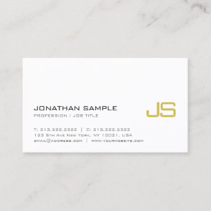Stilvolle Gold Monogram Schlicht Modern Luxury Tre Visitenkarte