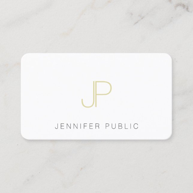 Stilvolle Gold Monogram Template Trendy Elegant To Visitenkarte (Vorderseite)