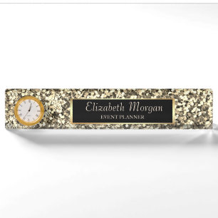 Stilvolle Gold Sequins, Frame Namensplakette