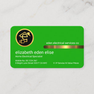 Stilvolle Gold-Tab-Letter-e-Elektrik Visitenkarte