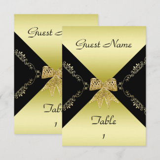 Stilvolle Gold- und Black Decorative Bow Table Car Einladung