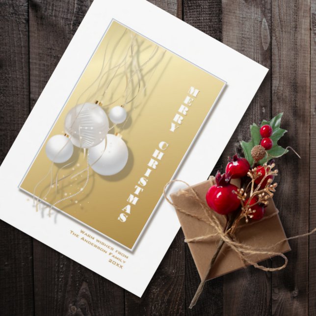 Stilvolle Gold White Baubles Weihnachten (Von Creator hochgeladen)