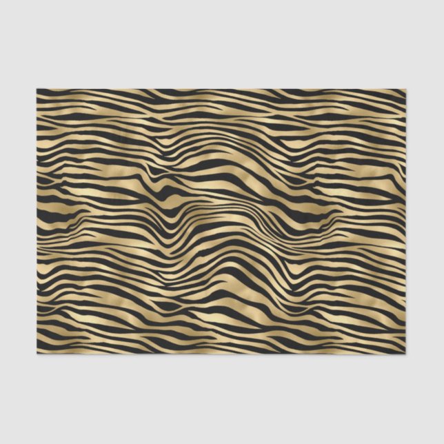Stilvolle Gold Zebra Print  Seidenpapier (Vorderseite)