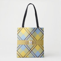 Stilvolle Golden Stripe Monogram Name Kariert Wedd