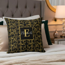 Stilvolle Golden und Black Damask wirbeln Mit Mono