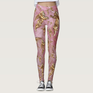 Stilvolle Goldene Engel Pink Leggings