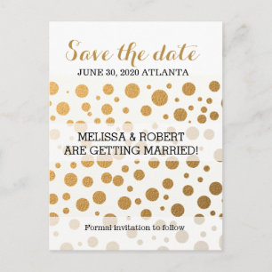 Stilvolle Goldene Foil Confetti Dots  Ankündigungspostkarte