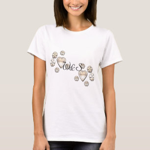 Stilvolle goldene Herzen Blume personalisiert T-Shirt