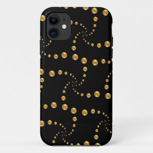 Stilvolle goldene Polka-Punkte auf schwarz Case-Mate iPhone Hülle