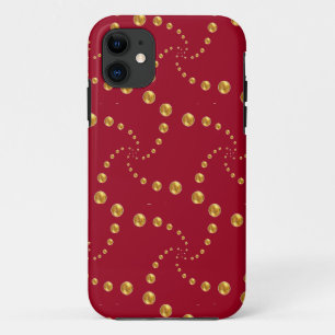 Stilvolle goldene Punkte auf Burgunderrot Case-Mate iPhone Hülle