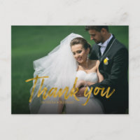 Stilvolle Goldfoil-Hochzeit Vielen Dank Foto