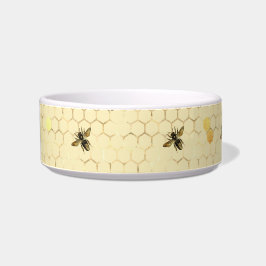 Stilvolle Goldgelbe Bienen Honeycomb Haustier Napf