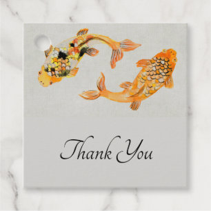 Stilvolle Goldkoi-Hochzeit Geschenkanhänger