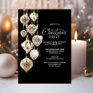 Stilvolle Goldschmuck Weihnachten Party Einladung