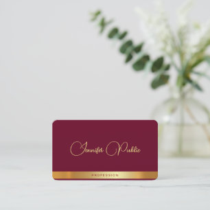 Stilvolle Goldtext-Typografie Schriftname Ruby Rot Visitenkarte