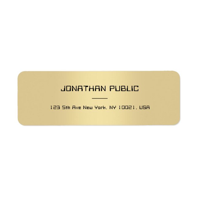 Stilvolle Goldvorlage Elegantes Minimalistisches D (Vorne)